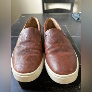 Frye Ivy Leather Sneaker, cognac, Size 8